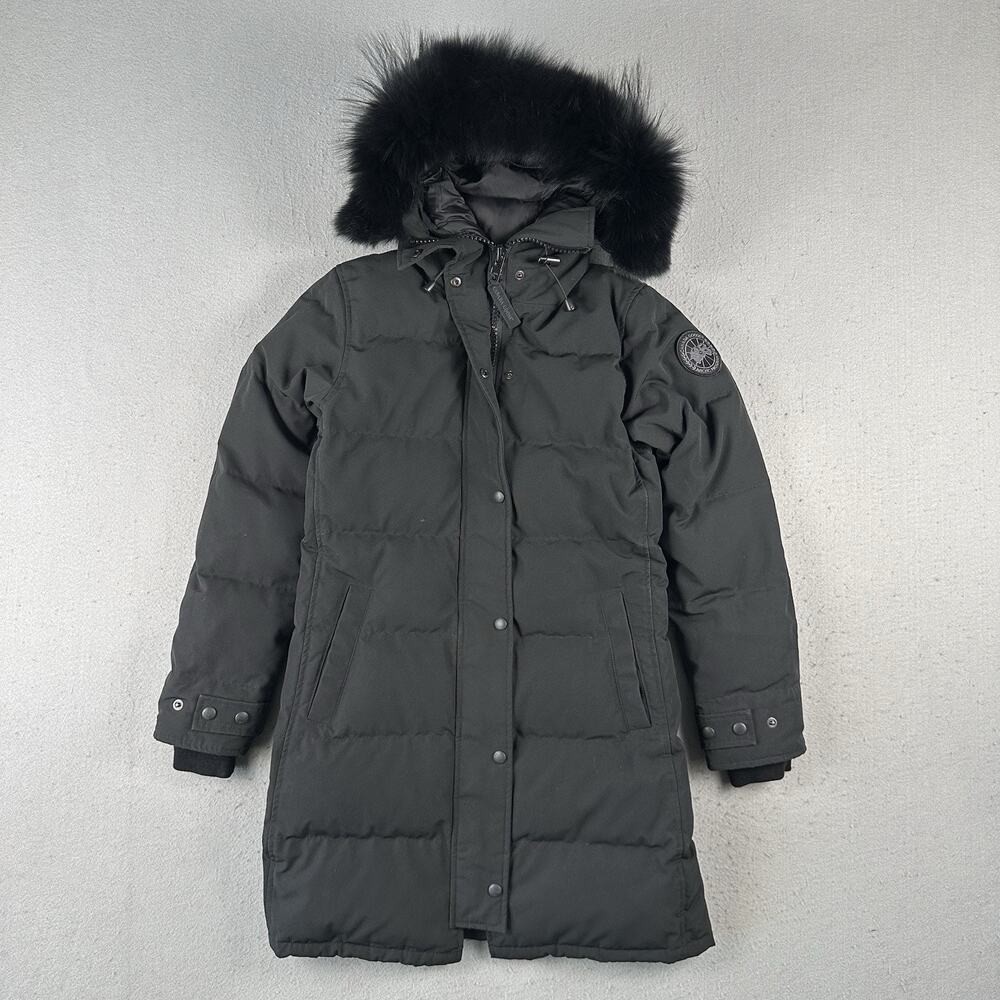 Canada Goose Black Long Parka with Fur Trim Hood